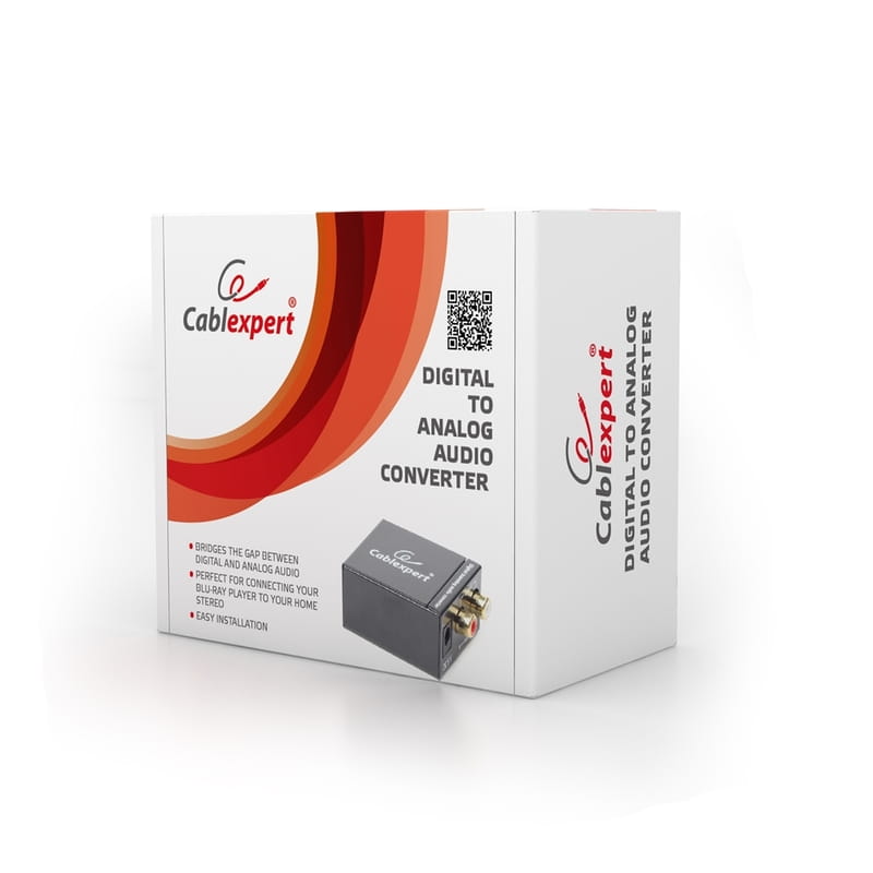 Цифро-аналоговый конвертор аудио-сигнала Cablexpert  Coaxial/TOSLINK-2xRCA  (DSC-OPT-RCA-001)