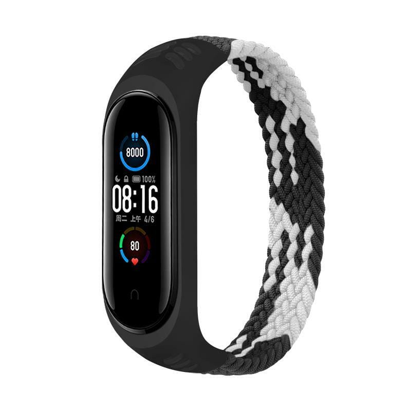 Ремінець BeCover Elastic Nylon Style для Xiaomi Mi Smart Band 5/Mi Smart Band 6 Size S Black/White (706136)