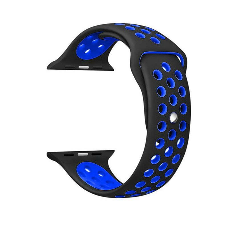 Ремешок BeCover Nike Style для Samsung Galaxy (20mm)/Watch 5/ Watch 4 40/44mm/Watch 4 Classic 42mm/Watch Active/Active 2 40/44mm/Watch 3 41mm/Gear S2/Classic/Gear Sport Black-Blue (705692)