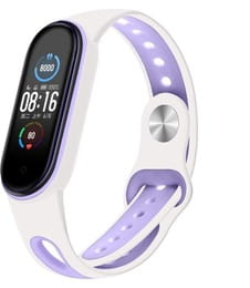 Ремешок BeCover Sport Style для Xiaomi Mi Smart Band 5/Mi Smart Band 6/Mi Smart Band 7 White-Purple (705175)