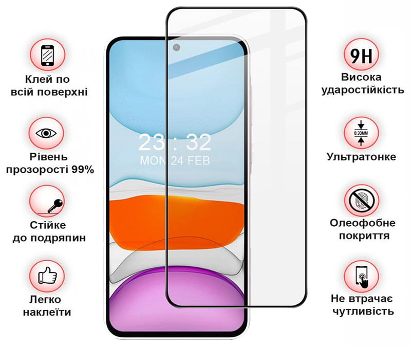 Захисне скло BeCover для Samsung Galaxy А57 SM-A576 Black (714918)