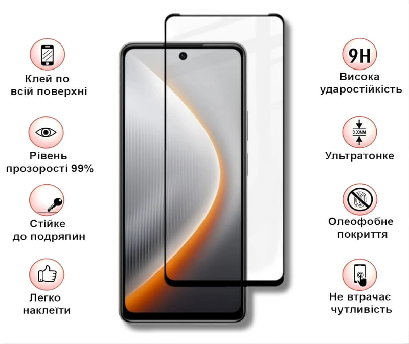 Захисне скло BeCover для Tecno Spark 40 4G (KM5) Black (714922)