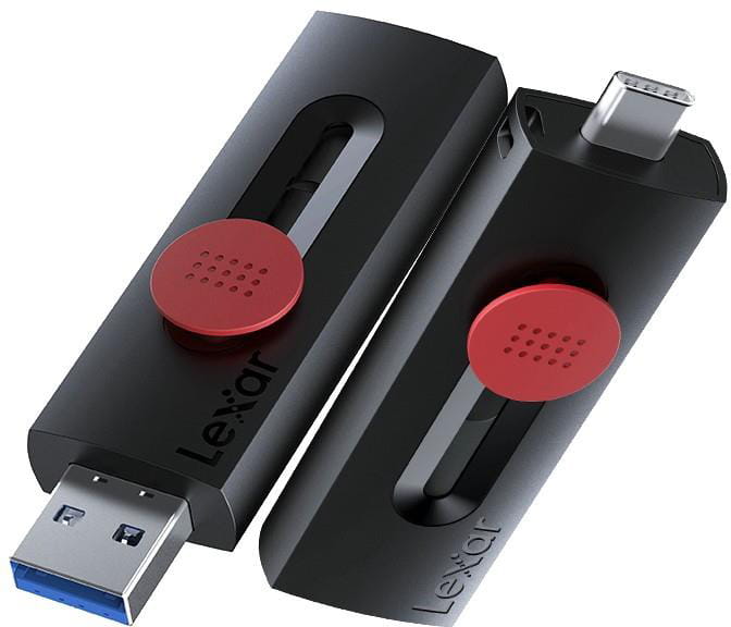 Флеш-накопичувач USB3.2 32GB Lexar Jump Drive Dual Drive D300 Black (LJDD300032G-BNBNG)