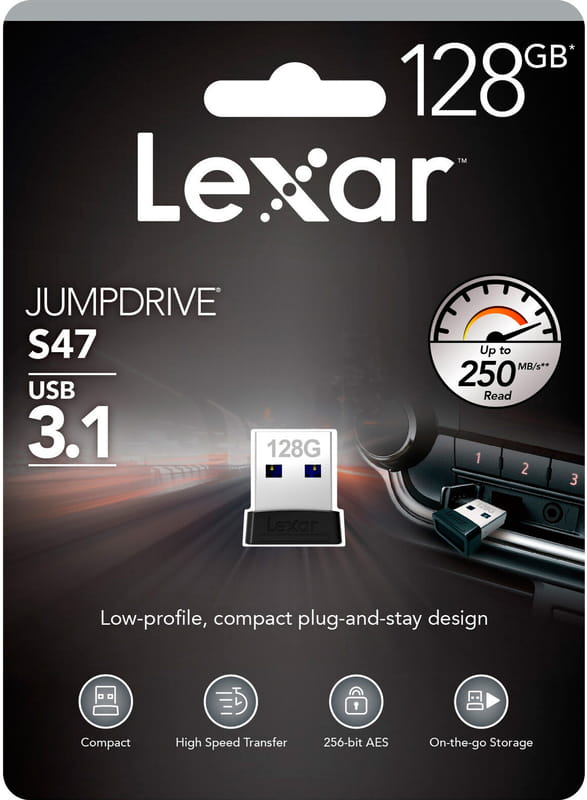 Флеш-накопитель USB3.1 128GB Lexar Jump Drive S47 Black (LJDS47-128ABBK)