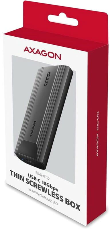Зовнішня кишеня Axagon NVMe M.2 2230/2242/2260/2280 USB Type-C 3.2 Black (EEM2-GTS2)