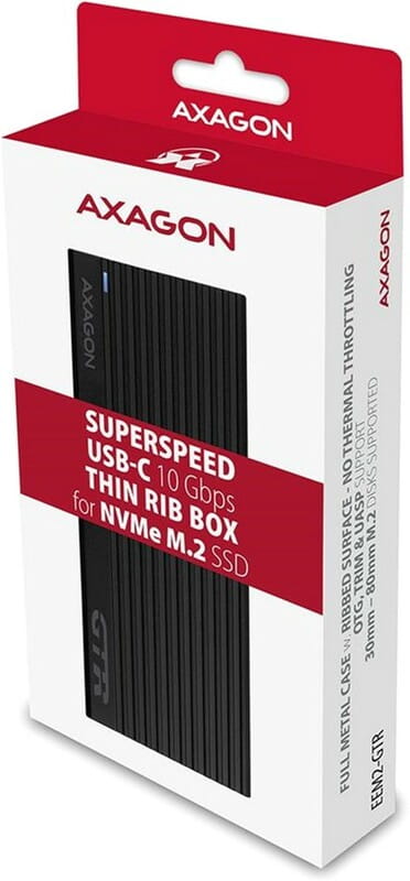 Зовнішня кишеня Axagon NVMe M.2 2230/2242/2260/2280 USB Type-C 3.2 Black (EEM2-GTR)