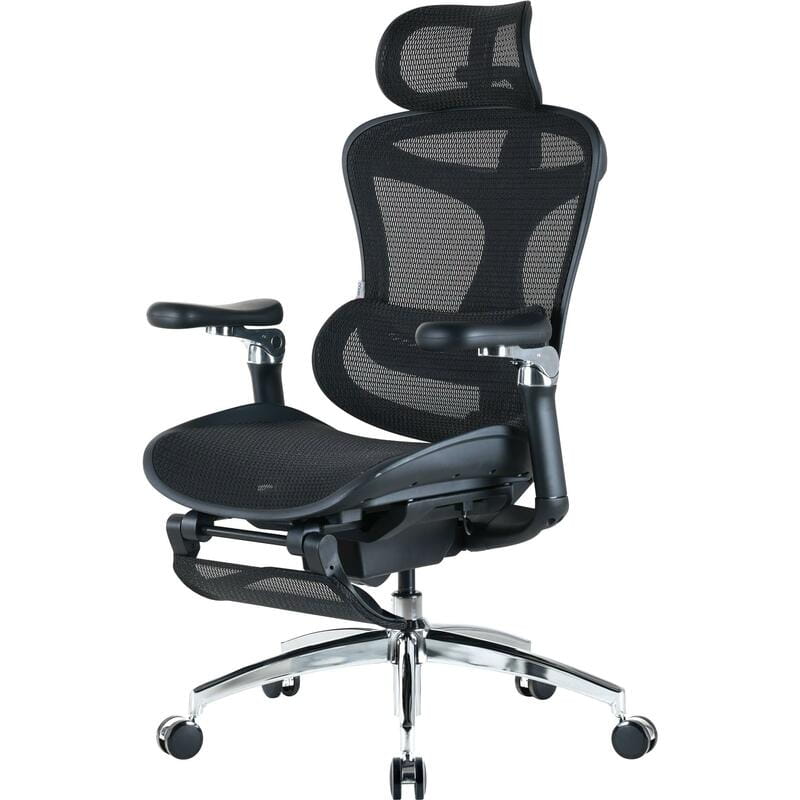 Крісло офісне Sihoo Doro C300 Pro Mesh Black with footrest (Doro-C300-Pro-M101-JT)