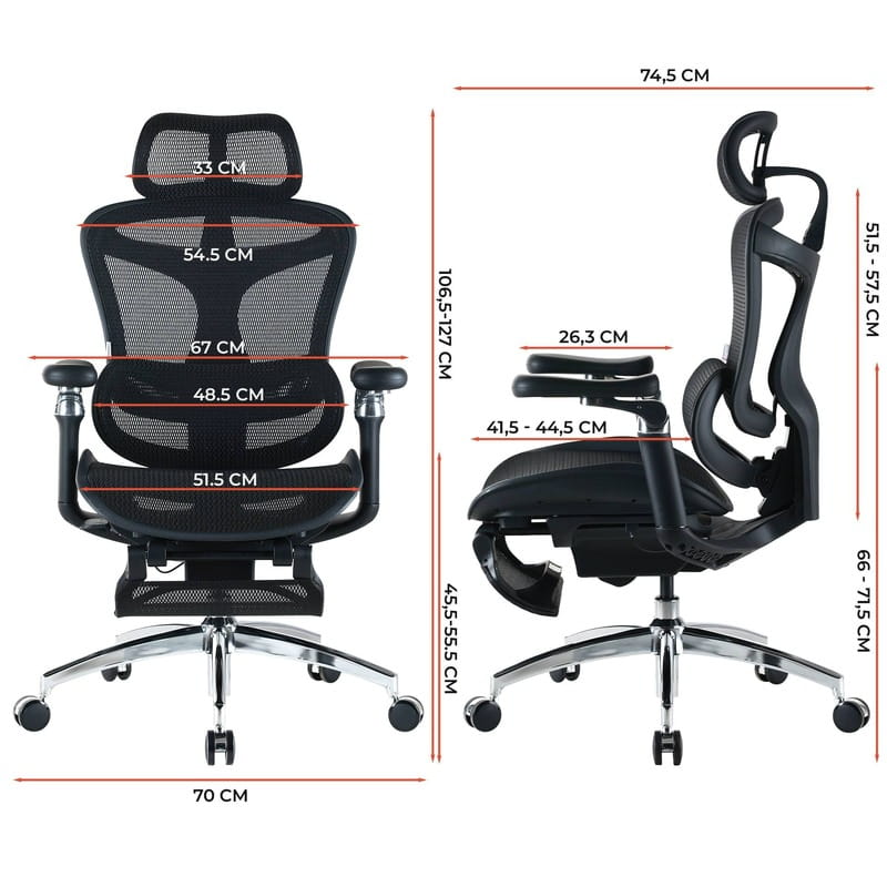 Крісло офісне Sihoo Doro C300 Pro Mesh Black with footrest (Doro-C300-Pro-M101-JT)