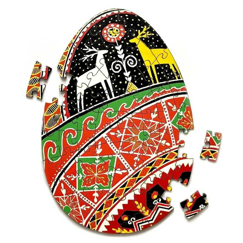 Пазл дерев`яний UkrainianPuzzles Писанка у візерунках Тараса Городецького