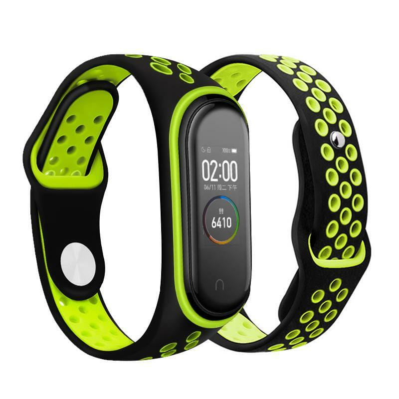 Ремешок BeCover Nike Style для Xiaomi Mi Smart Band 5/Mi Smart Band 6/Mi Smart Band 7 Black-Green (705152)