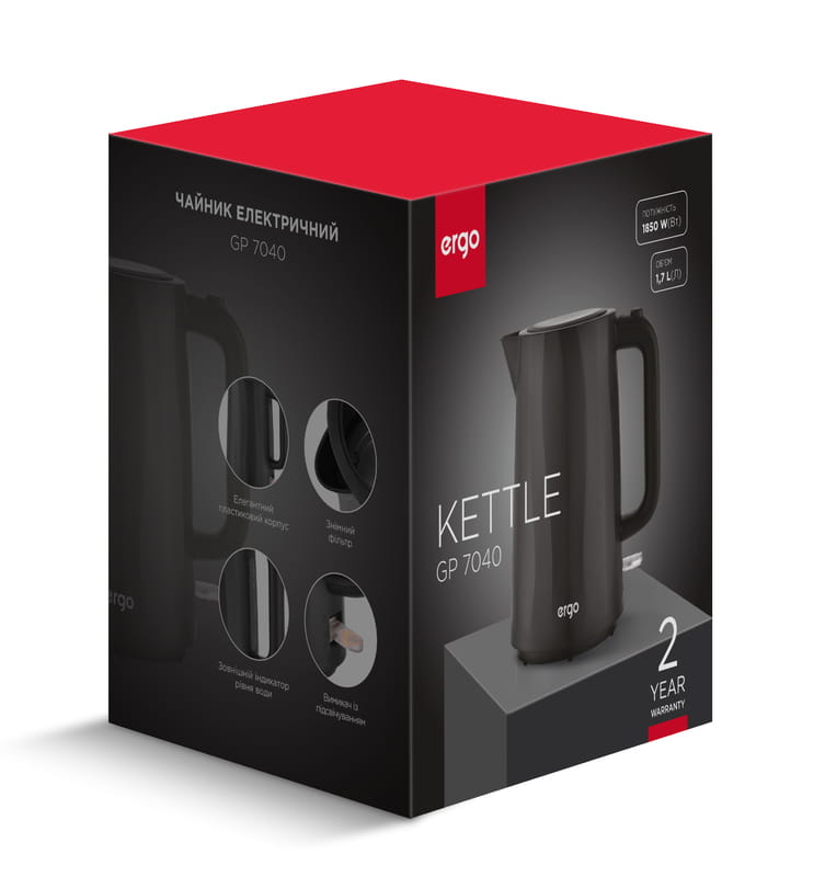 Электрочайник Ergo GP-7040 Black