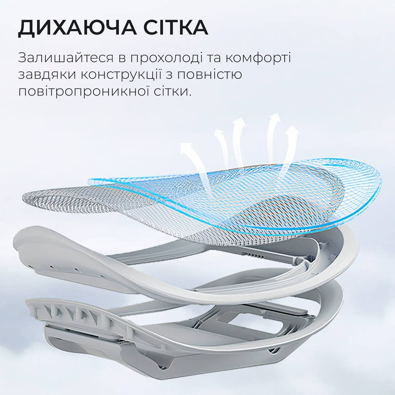 Крісло офісне Sihoo Doro C300 Pro Mesh White with footrest (Doro-C300-Pro-M102-JT)