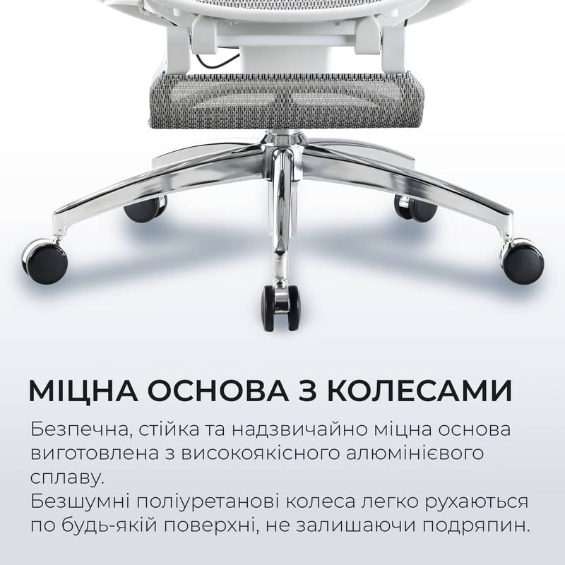 Крісло офісне Sihoo Doro C300 Pro Mesh White with footrest (Doro-C300-Pro-M102-JT)