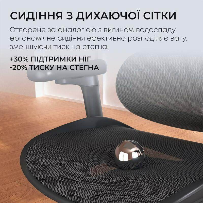 Крісло офісне Sihoo Doro C300L Mesh Black with footrest (Doro-C300L-A3-101-JT)