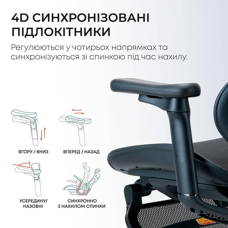 Крісло офісне Sihoo Doro C300L Mesh Black with footrest (Doro-C300L-A3-101-JT)