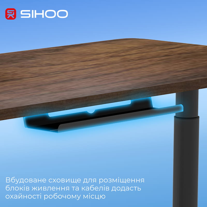 Комп`ютерний стіл Sihoo D05 Walnut/Black (D05-104/D05-107)
