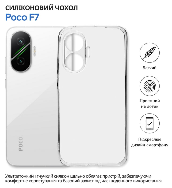 Чохол-накладка BeCover для Poco F7 Transparancy (714910)