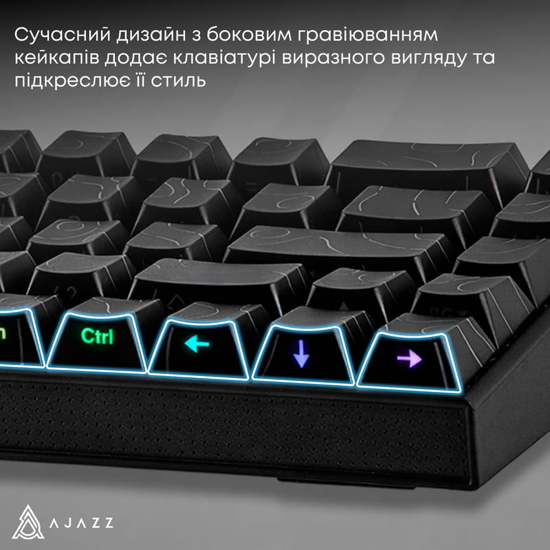 Клавіатура Ajazz NK68 Red Switch Black USB-C (NK68-R-S-B)