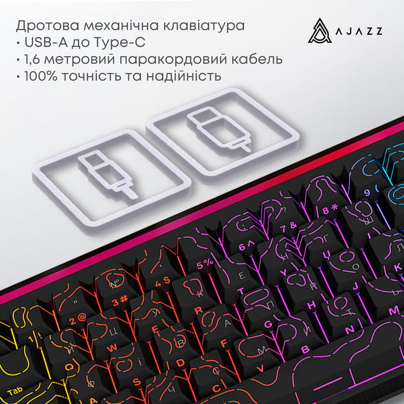 Клавіатура Ajazz NK68 Red Switch Black USB-C (NK68-R-S-B)