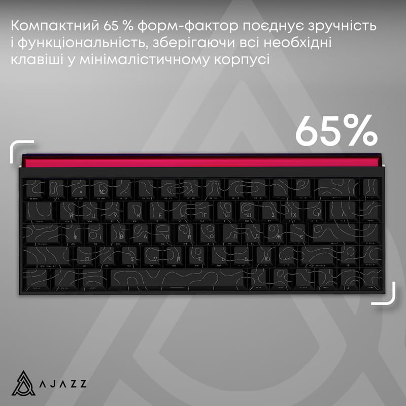 Клавіатура Ajazz NK68 Red Switch Black USB-C (NK68-R-S-B)