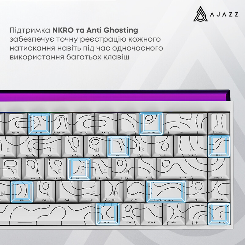 Клавиатура Ajazz NK68 Red Switch White USB-C (NK68-R-S-W)