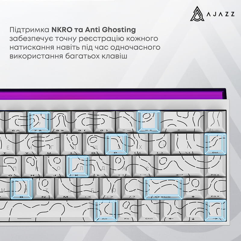 Клавіатура Ajazz NK68 Red Switch White USB-C (NK68-R-S-W)