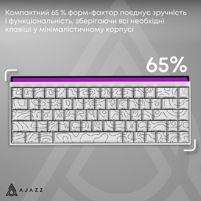 Клавіатура Ajazz NK68 Red Switch White USB-C (NK68-R-S-W)