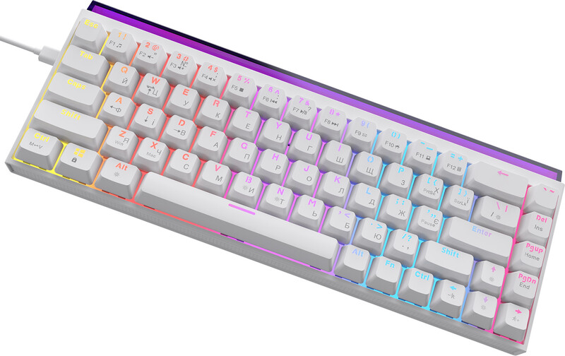 Клавиатура Ajazz NK68 Red Switch White USB-C (NK68-R-W)