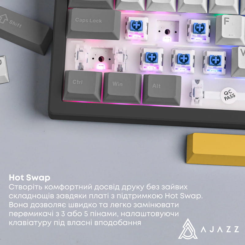 Клавіатура бездротова Ajazz AK980 V2 Gift Switch V2 Black (AK980-V2-G-BGY)