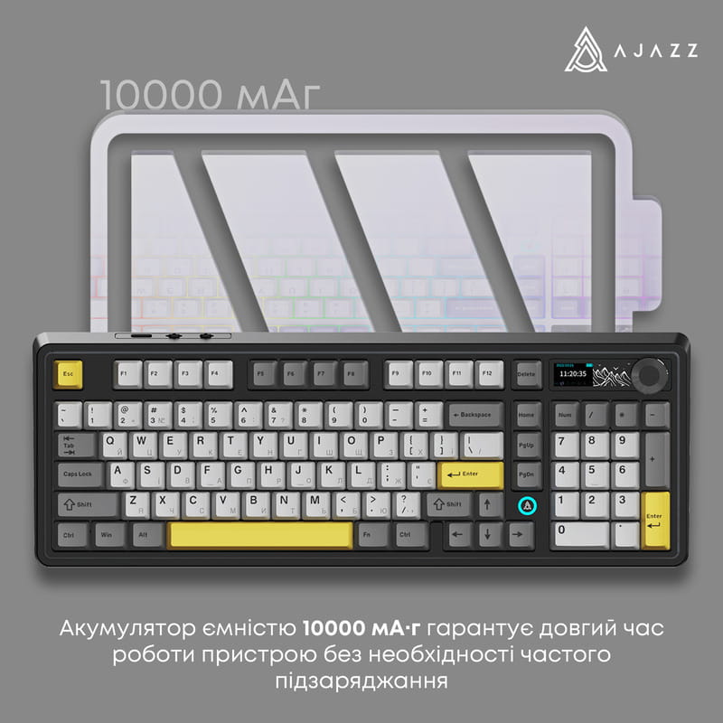 Клавіатура бездротова Ajazz AK980 V2 Gift Switch V2 Black (AK980-V2-G-BGY)