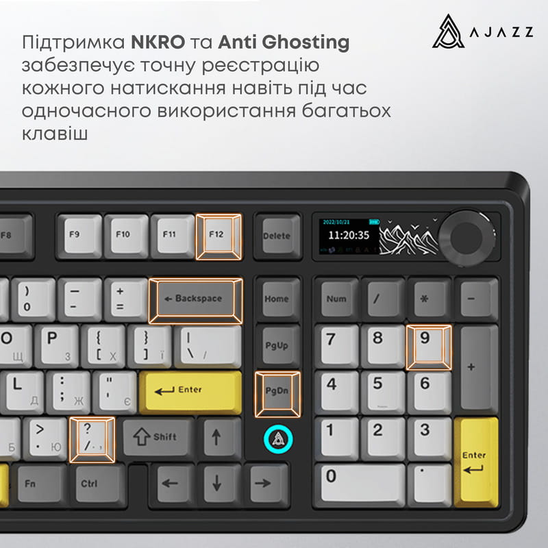 Клавіатура бездротова Ajazz AK980 V2 Gift Switch V2 Black (AK980-V2-G-BGY)