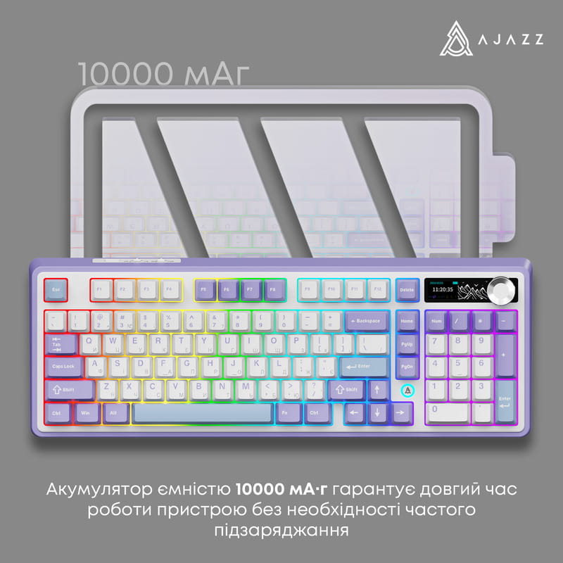 Клавіатура бездротова Ajazz AK980 V2 Gift Switch V2 White (AK980-V2-G-PWB)
