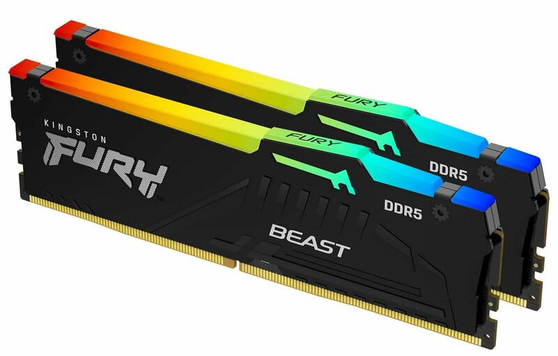 Модуль пам`яті DDR5 2x8GB/5600 Kingston Fury Beast RGB Black (KF556C40BBAK2-16)