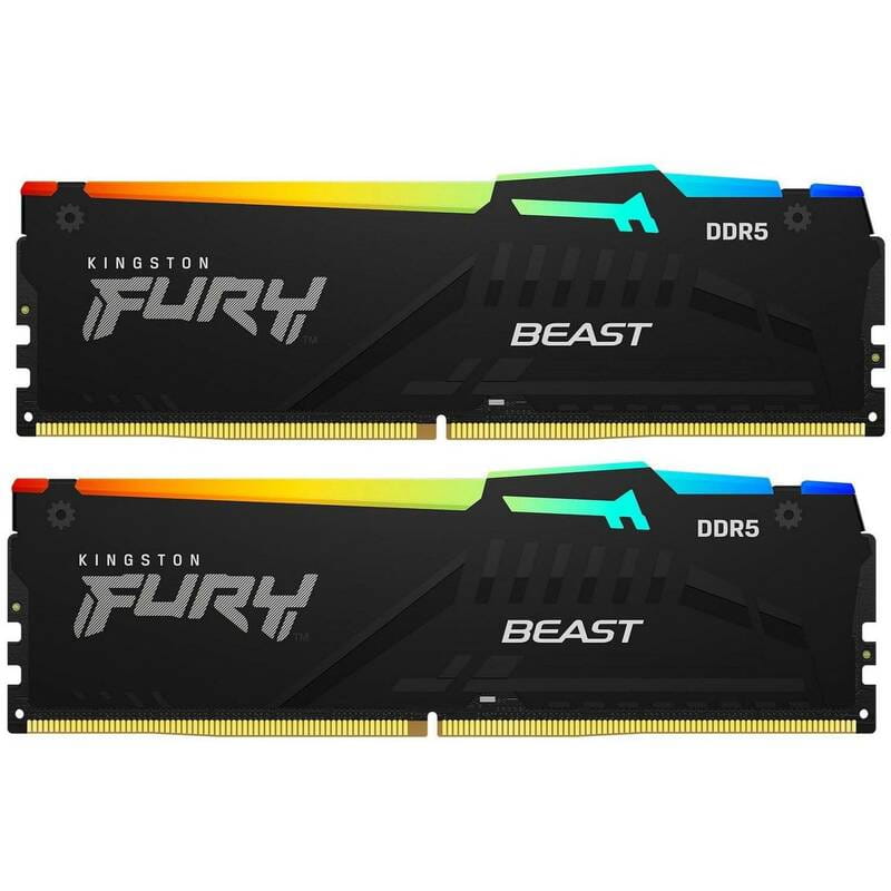 Модуль пам`яті DDR5 2x8GB/5600 Kingston Fury Beast RGB Black (KF556C40BBAK2-16)