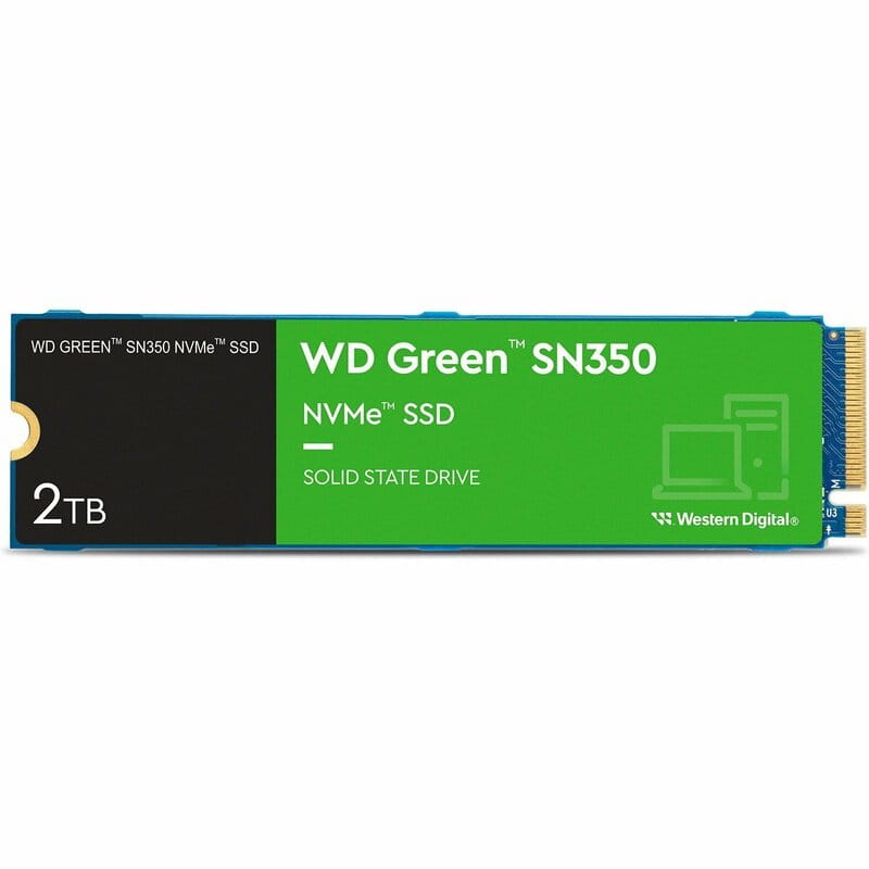 Накопичувач SSD 2TB WD Green SN350 M.2 2280 PCIe 3.0 x4 3D NAND (WDS200T3G0C)