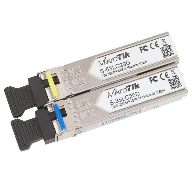 Модуль SFP MikroTik S-3553LC20D пара (1.25G Single Mode, LC, до 20км, поддерживает DDM)