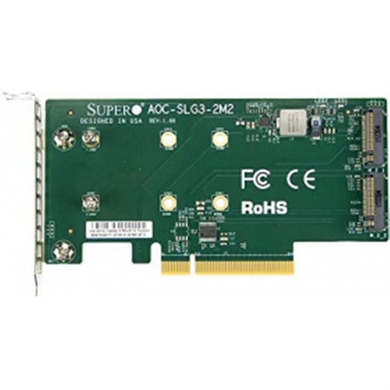 Контроллер RAID SSD Supermicro NVME AOC CARD AOC-SLG3-2M2-O
