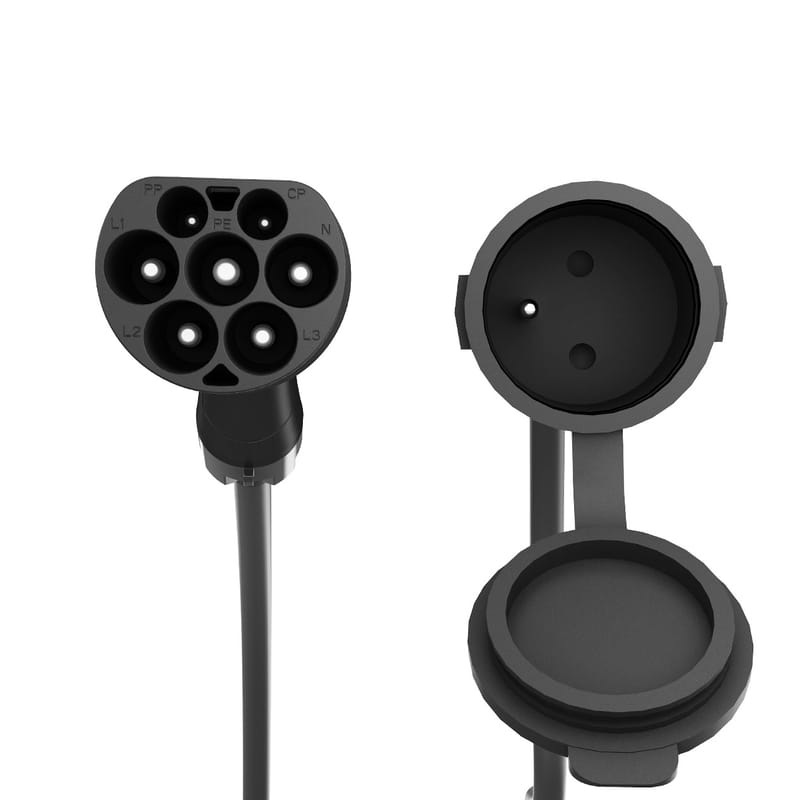 Переходник EnerGenie для электромобиля Type 2 в евророзетку 16А (EV-T2MACF-3.7KW-0.5M)