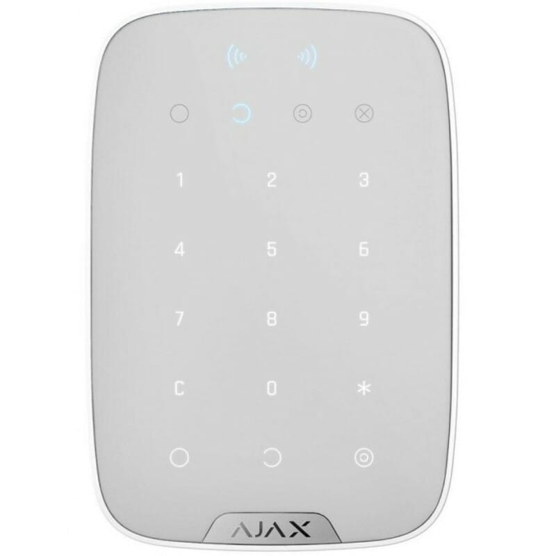 Беспроводная сенсорная клавиатура Ajax KeyPad Plus white (26078.83.WH)