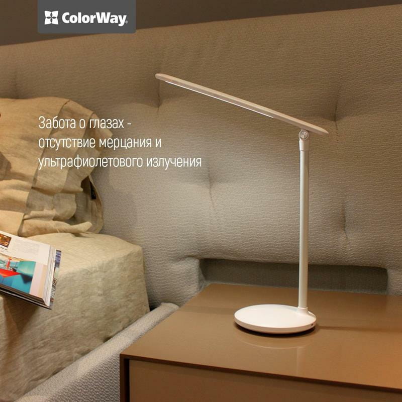 Настільна лампа LED ColorWay CW-DL02B-W White