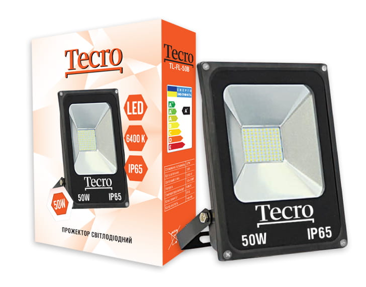 Светодиодный прожектор Tecro TL-FL-50B 50W 6400K