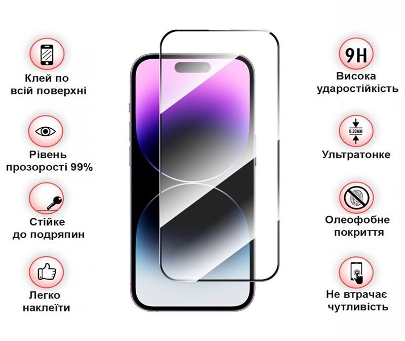 Захисне скло BeCover для Apple iPhone 15 Pro Black (710593)