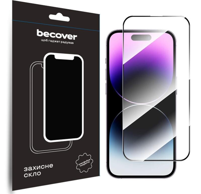 Захисне скло BeCover для Apple iPhone 15 Pro Black (710593)