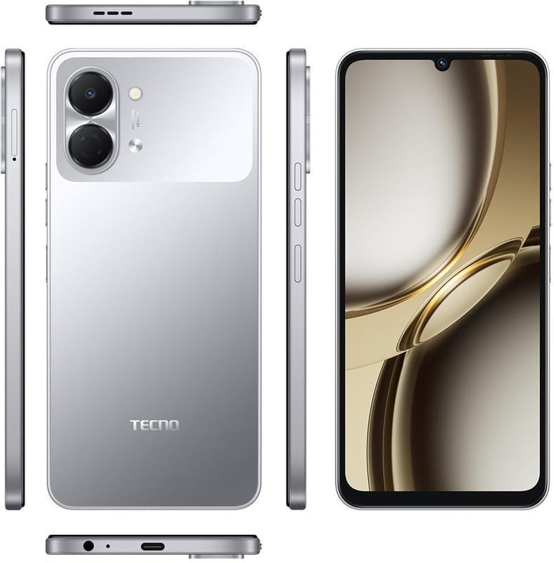 Смартфон Tecno Spark Go 3 (KN3) 4/128GB Titanium Grey (4894947105296)