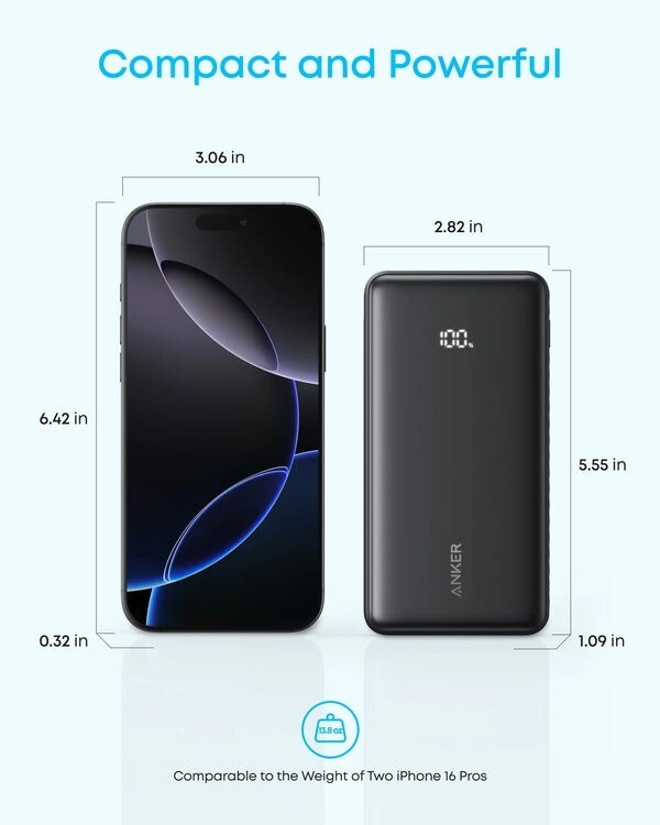 Універсальна мобільна батарея Anker Zolo 20000mAh 22.5W Black (A110EH11)