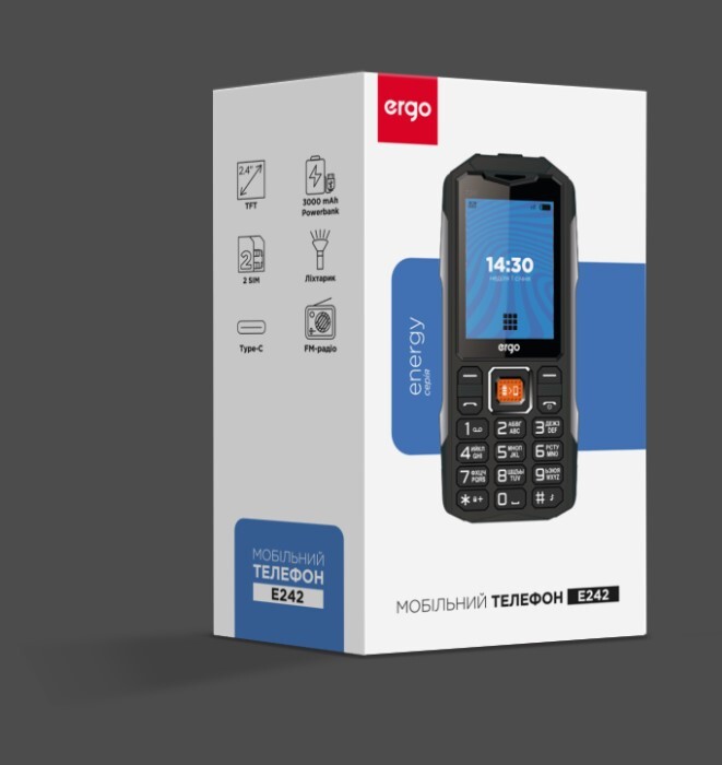 Мобильный телефон Ergo E242 Dual Sim Black