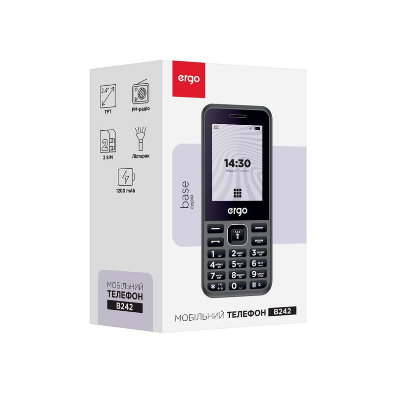 Мобильный телефон Ergo E242 Dual Sim Black