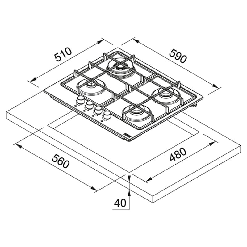 Варильна поверхня Franke FHSM 604 3G DC XS C (106.0554.391)