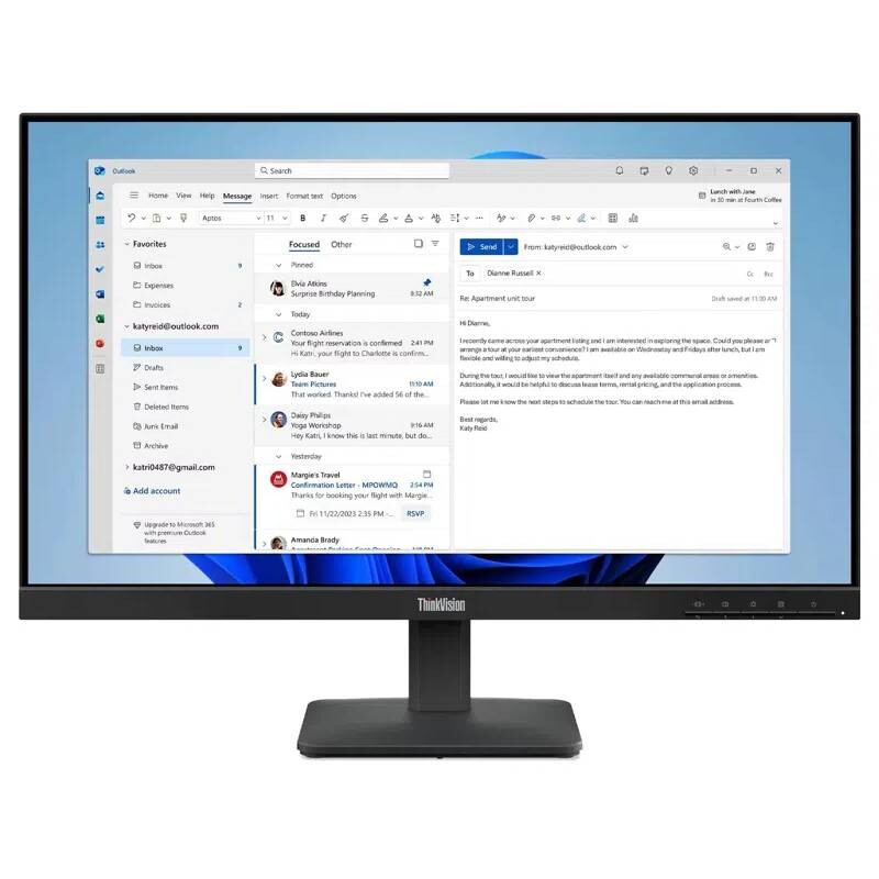 Монитор Lenovo 23.8" ThinkVision S24-4e (64B5KAT1UA) IPS Black 100Hz