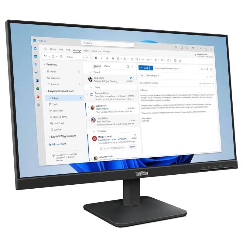 Монитор Lenovo 23.8" ThinkVision S24-4e (64B5KAT1UA) IPS Black 100Hz